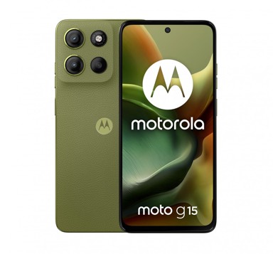 MOTOROLA Moto g15, 6,72", Dual SIM, Android 15, 4G, USB Type-C, 8 GB/128 GB, 5200 mAh, zeleni